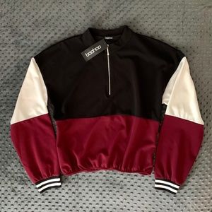 BooHoo Cinched Waist Colorblock Sweater